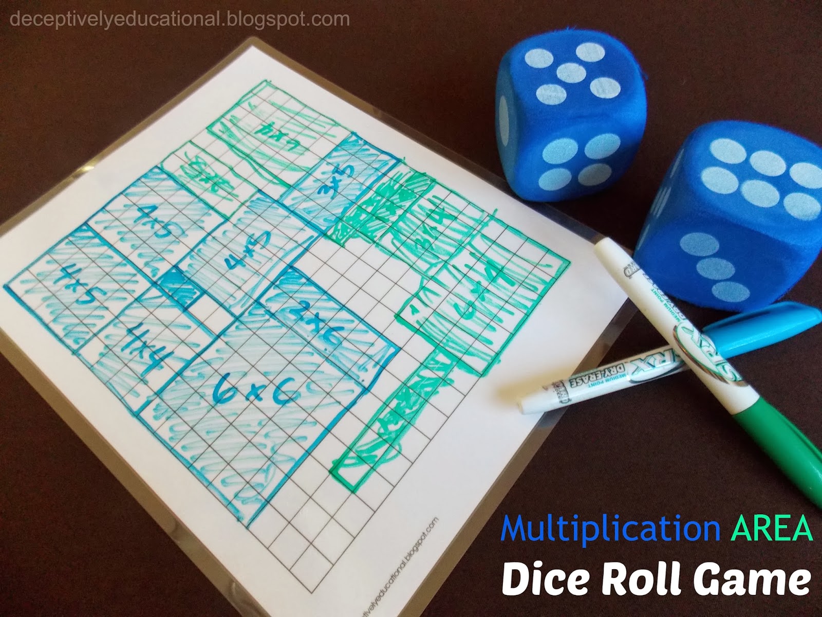 Relentlessly Fun, Deceptively Educational: Multiplication AREA Dice Roll  Game